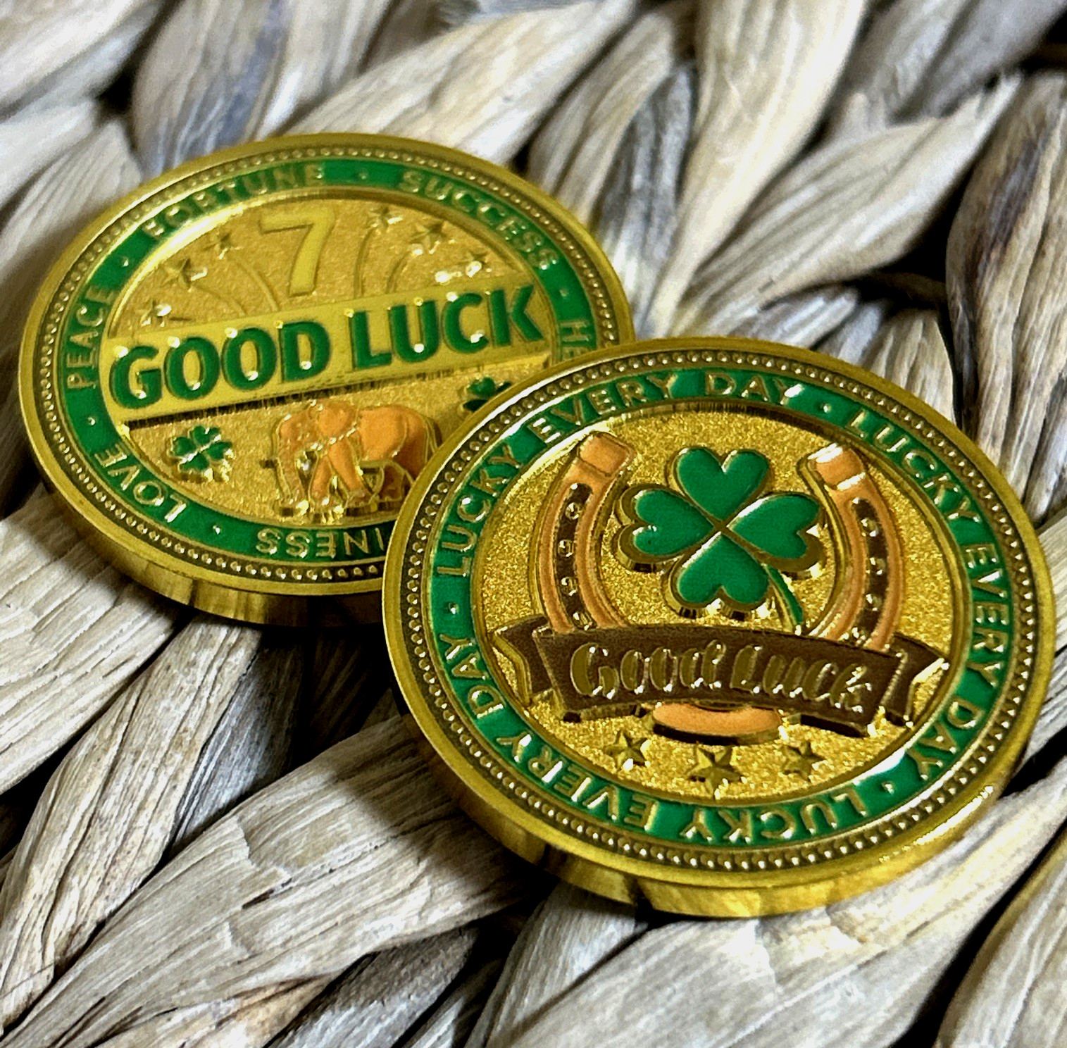 Irish Shamrock Lucky #7 Golf Ball Marker Pocket Coin-Metal 1.3" Brand New!