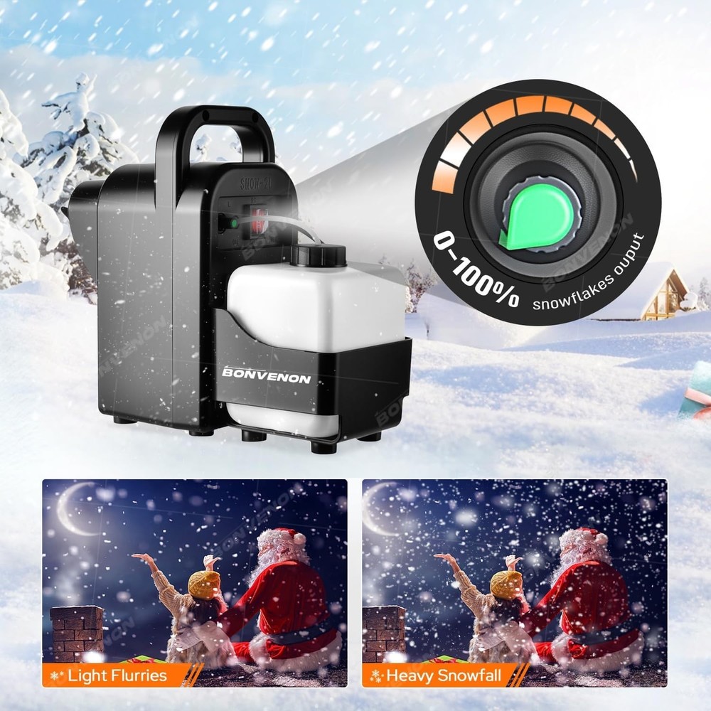 Adjustable Snow Machine Quieter Indoor Artificial Snowflake Maker with Dual Pump