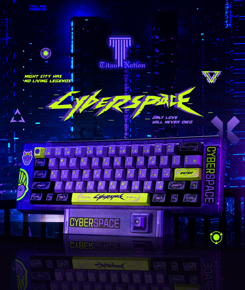 CYBERSPACE Theme 150keys/set PBT Cherry Profile for MX Keyboard