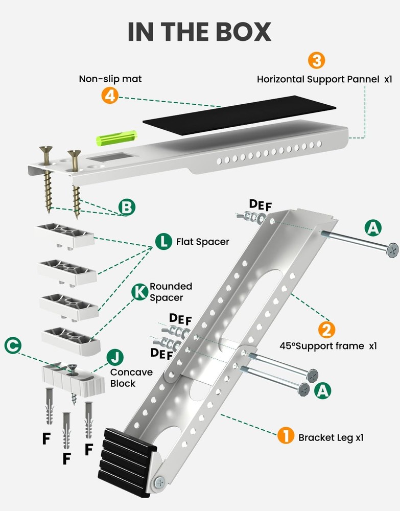 Window Conditioner Bracket: Adjustable Anti-Slip Shock-Absorbing Mat Window S...