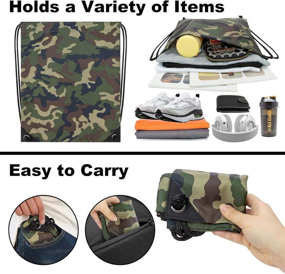 2PCS Drawstring Bags Bulk, String Backpack for Men Women, Cinch Bag Draw String