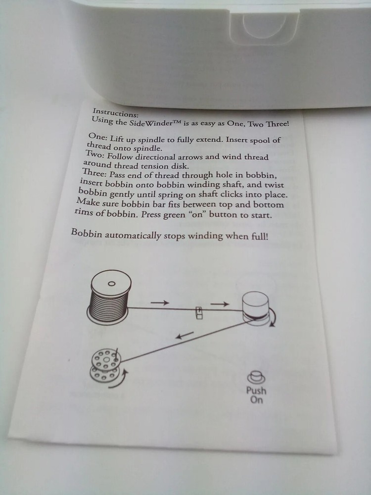 Simplicity Side Winder Portable Sewing Thread Bobbin Winder w/AC Adapter