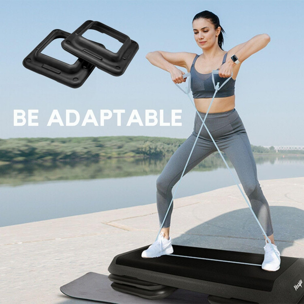 16"X16" Extra Adjustable Risers for Aerobic Exercise Workout Step Platform (Pair