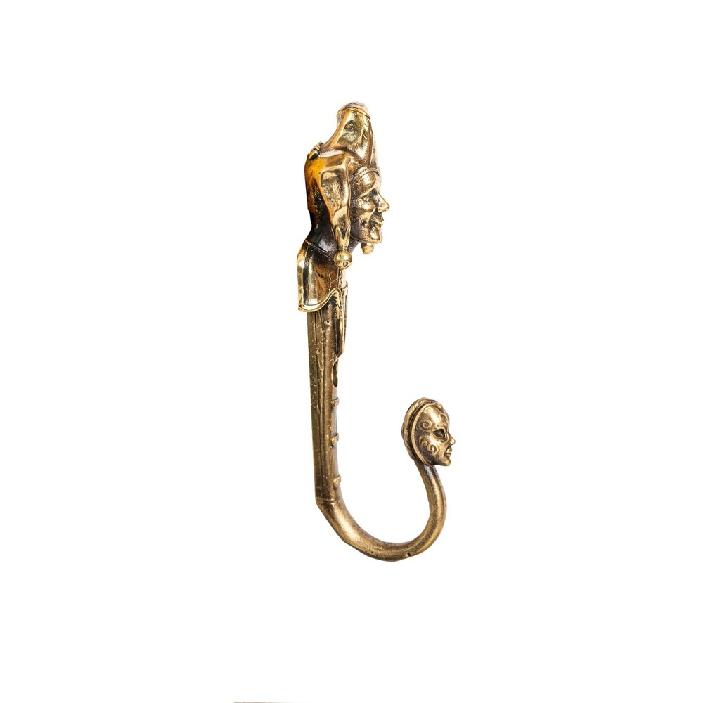 Brass Jester Wall Hook – Handmade Joker Hook, Medieval Solid Brass Decor