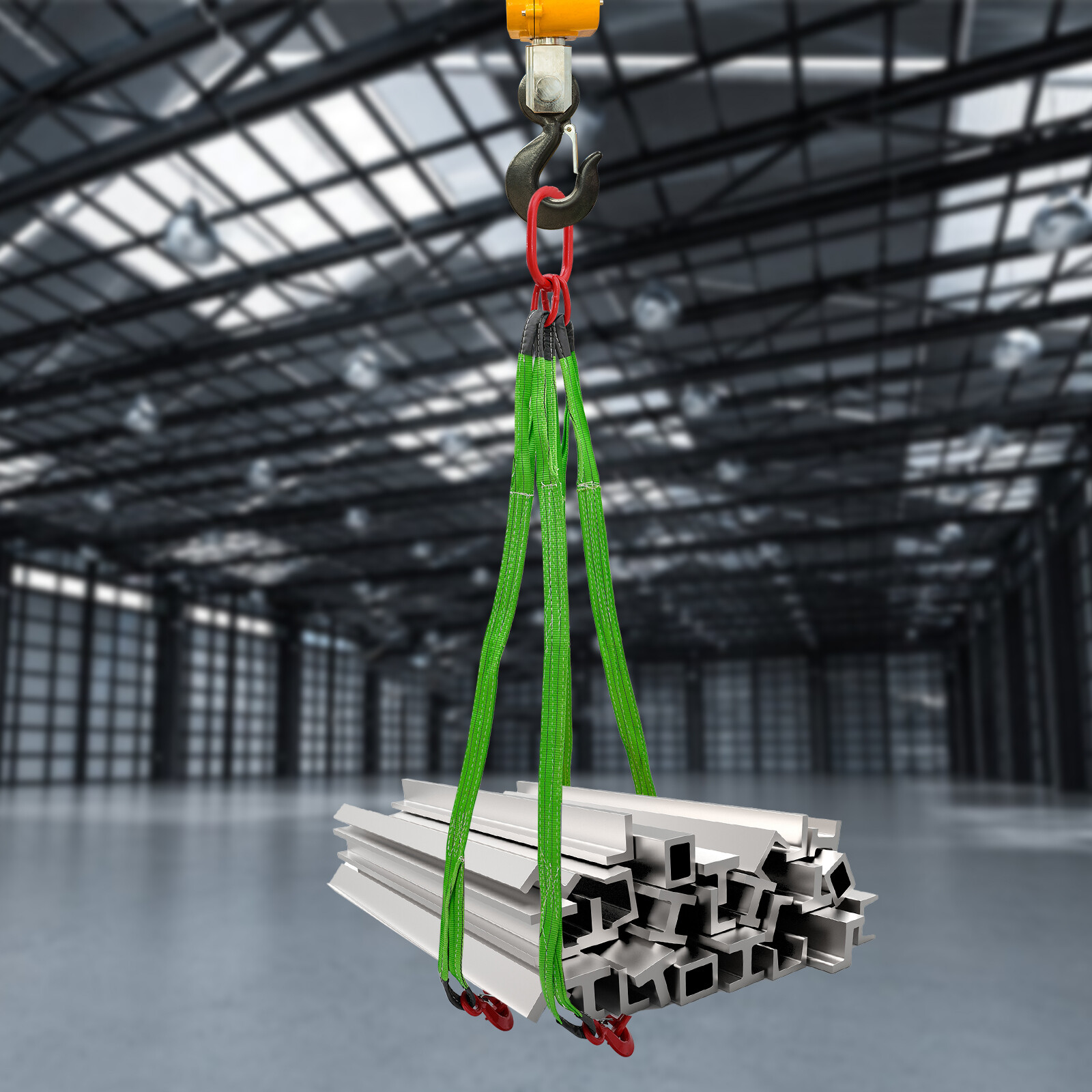 6 Ton/13227.74lbs 4 Strands Lifting Chains Lift Ring Chain Moving Sling w/Hooks