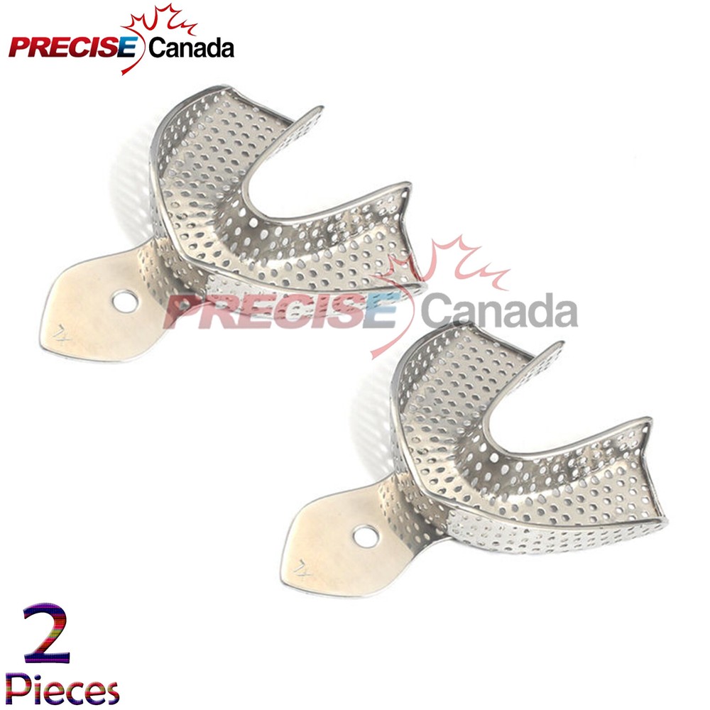 2pcs Metal Impression Tray Upper Extra Large Size Perforated