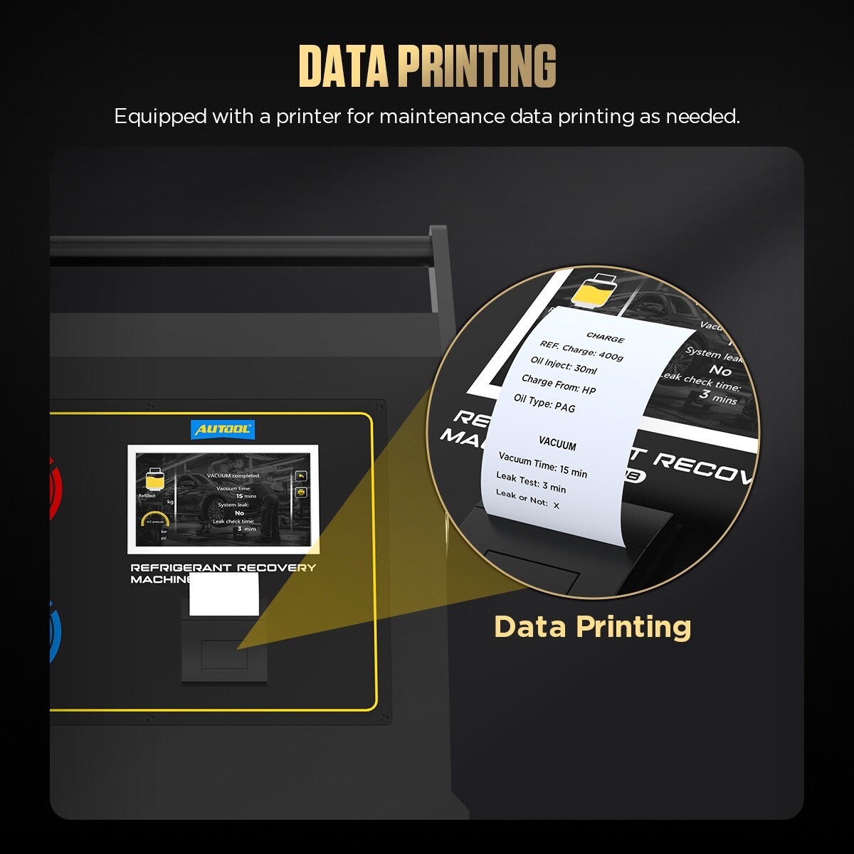 LM708 Fully Automatic Refrigerant Recovery Machine A/C Dual Tank Filling 3/8HP
