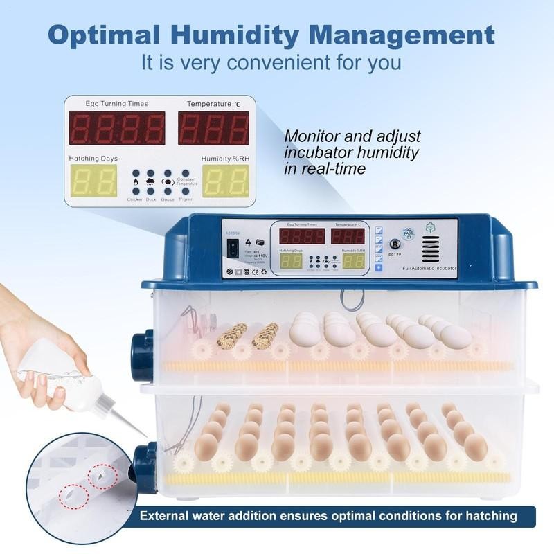 Automatic 120 Eggs Incubator Temperature Control Digital Chicken Egg Hatcher New