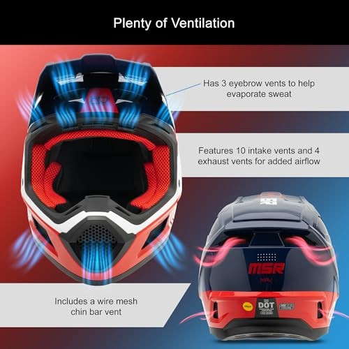 MSR™ Mav Sensor Dirt Bike Motocross Helmet w/ MIPS Medium Black/Red