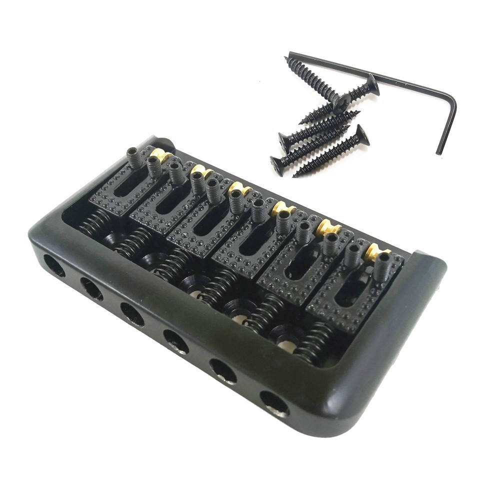 Alloy 6 String Roller Saddle Hardtail Bridge For Electric Guitar Replacement.