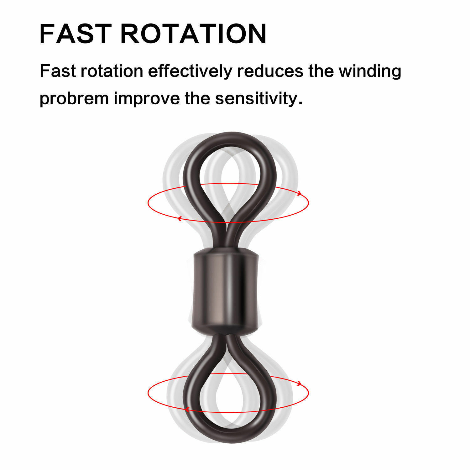 100/50x Rolling Barrel Swivel 42-330lb Fishing Swivels Solid Ring #1-#8,1/0-6/0