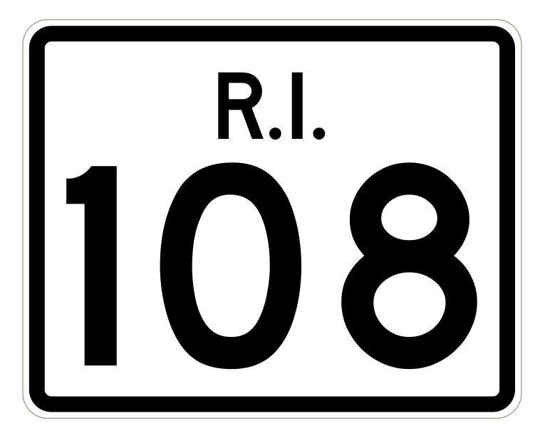 Rhode Island State Road 108 Sticker Decal