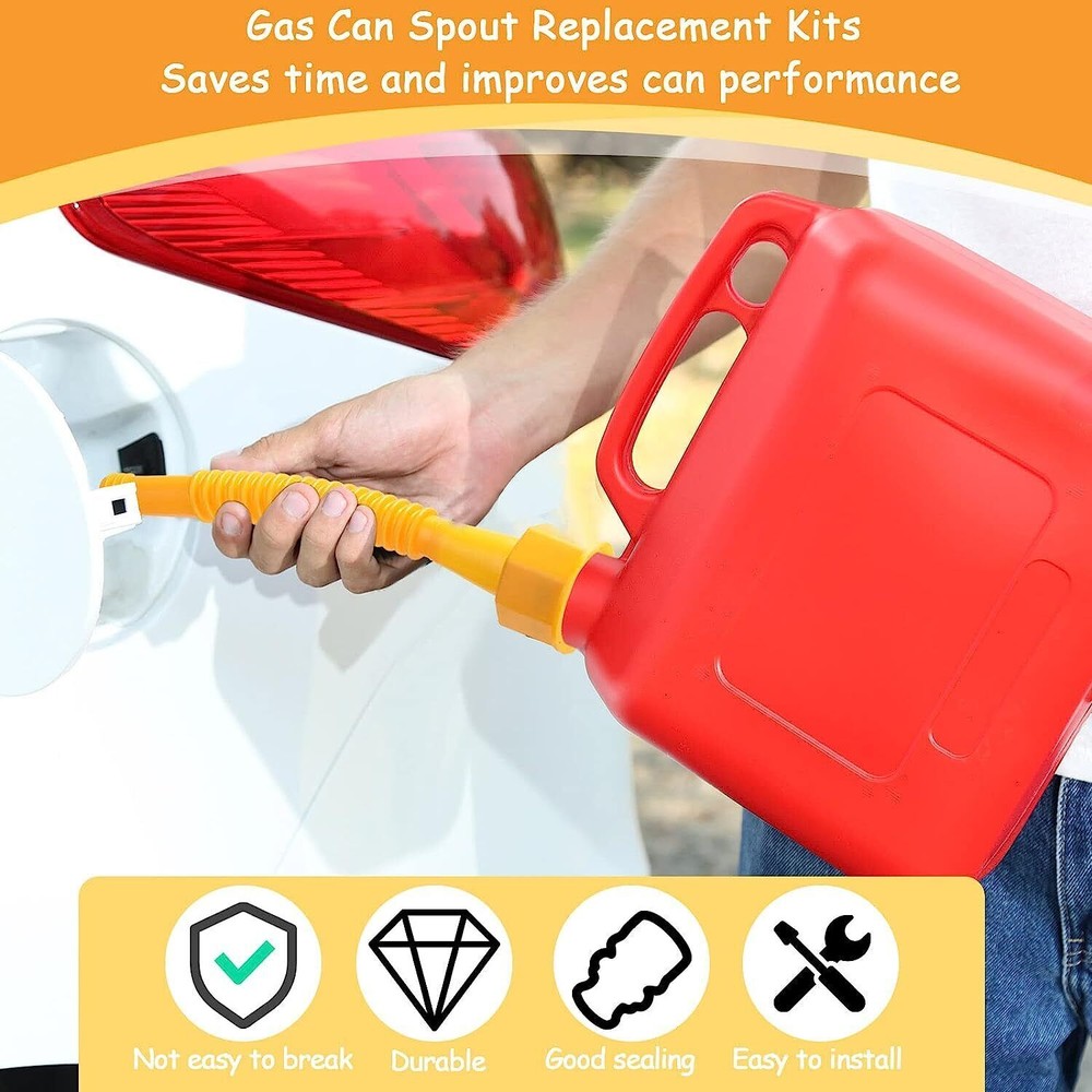 Replacement Gas Can Spout Nozzle Vent Kit for Plastic Gas Cans Old Style Cap