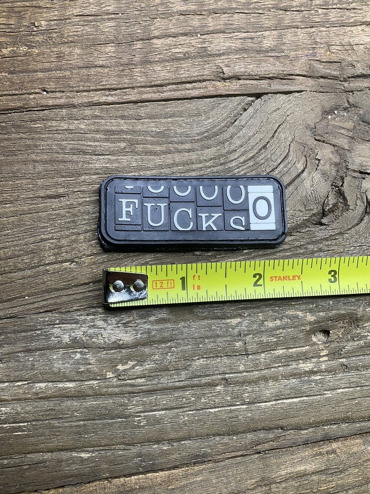 PVC Patch Hook Loop 0 F@cks Given Humor Attitude Strength