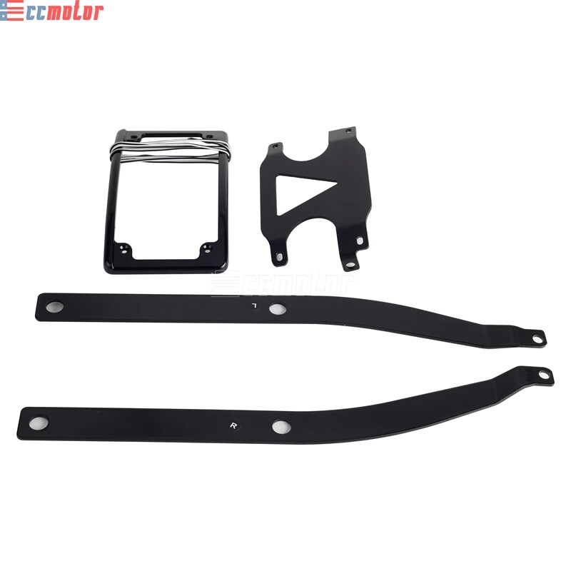 Relocation Number Plate Bracket W/ LED Frame For Harley Fat Bob FXFBS FXFB 18-24