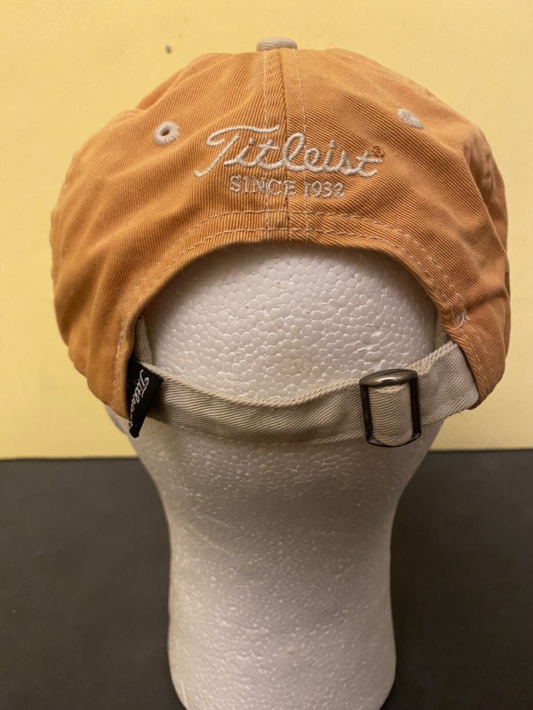 Titleist Orange Mens Strapback Golf Hat - Adjustable Embroidered