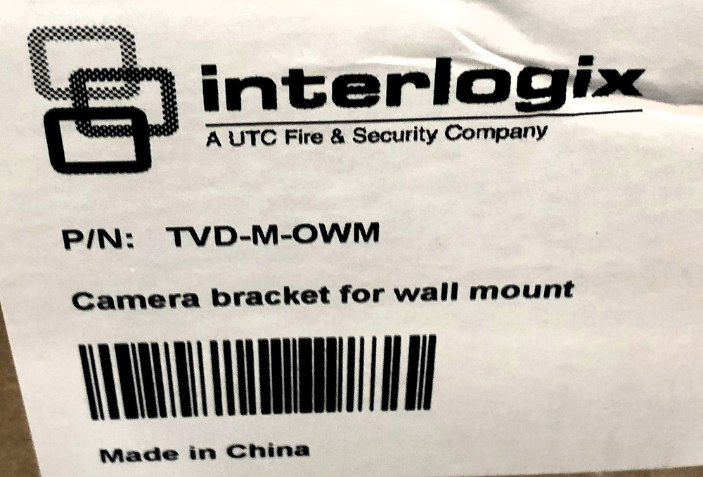 Interlogix Camera Bracket For Wall Mount TVD-M-OWM NOS