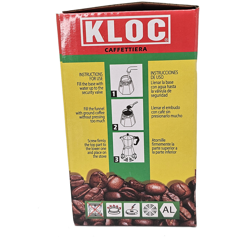 KLOC Aluminum Espresso Maker 3 Cups