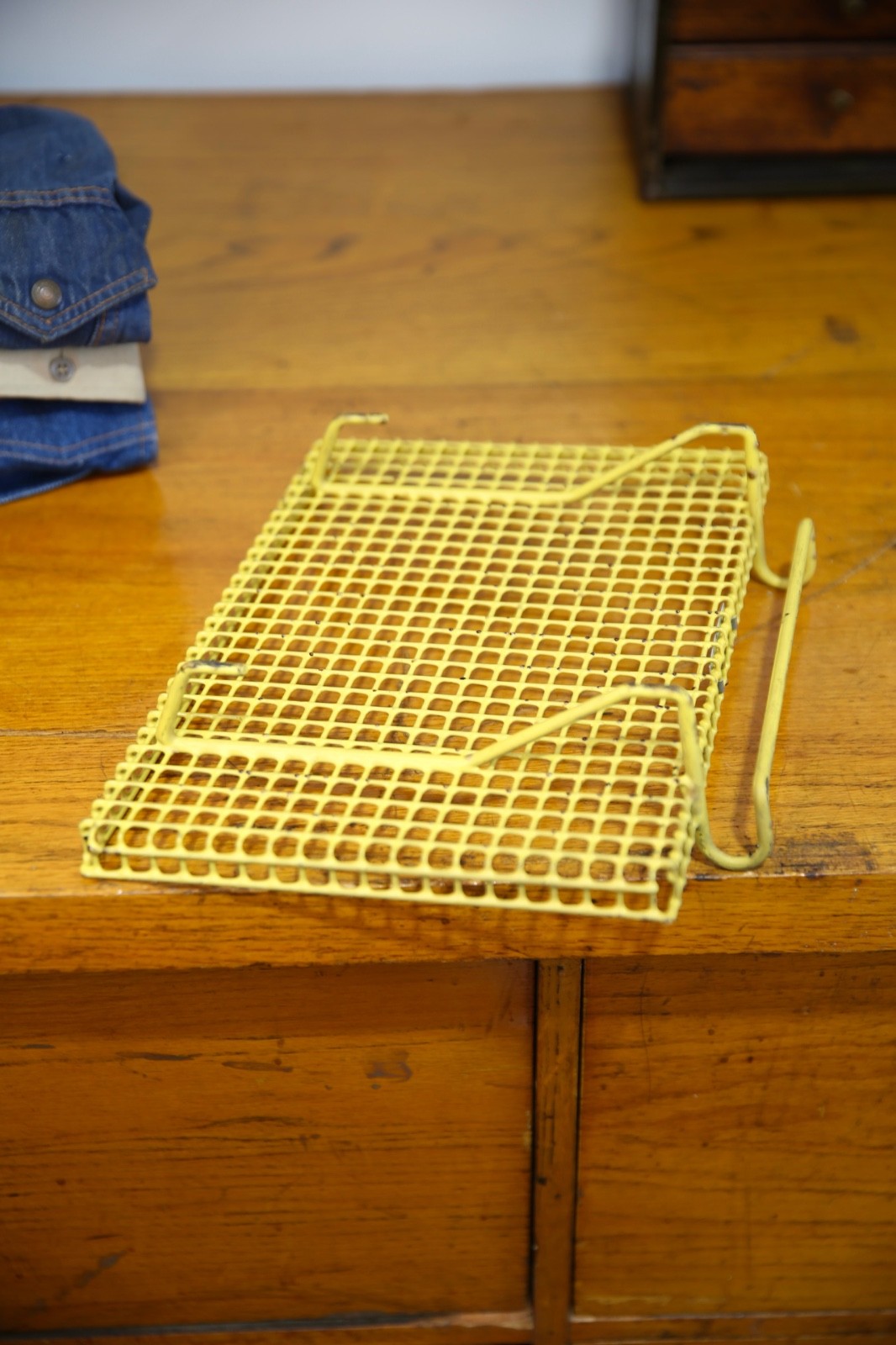 Vintage Medical Surgical Tool Metal Rack industrial tray antique yellow