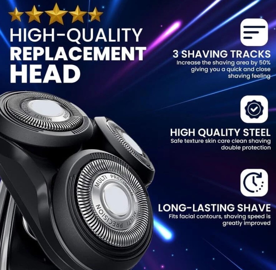 Replacement Complete Head Assembly for Philips Norelco Series 5000 Shavers