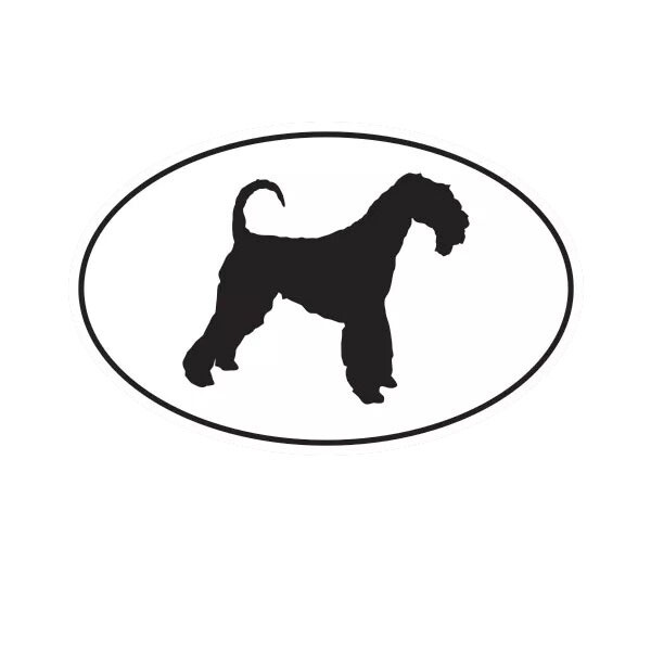 Airedale Euro Oval Sticker Decal