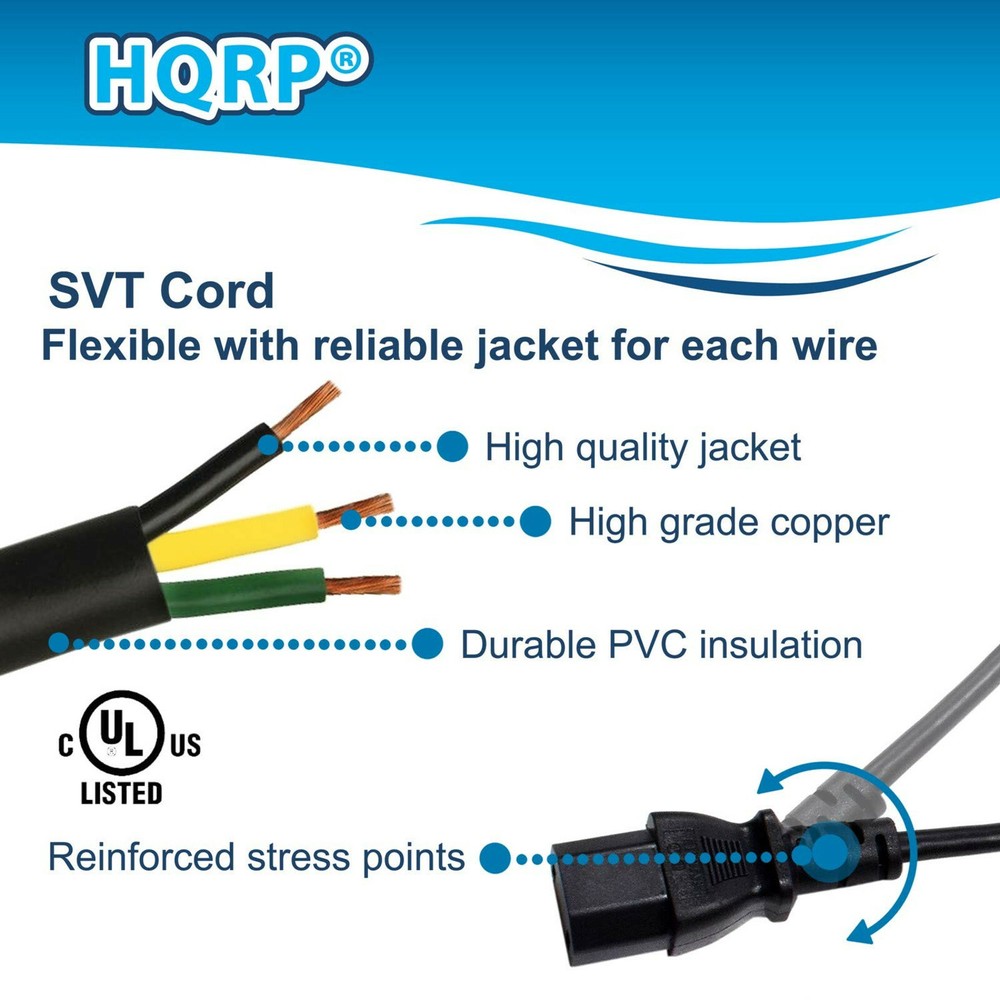 HQRP 10ft AC Power Cord for Paradigm Reference Servo 15a Studio Sub 12 Subwoofer
