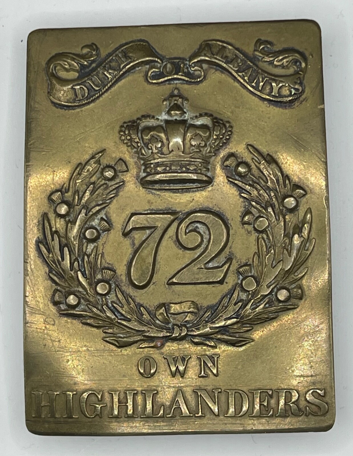 RARE ORIGINAL BRITISH VICTORIAN ERA 72nd DUKE ALBANY OWN HIGHLANDERS BELT PLATE