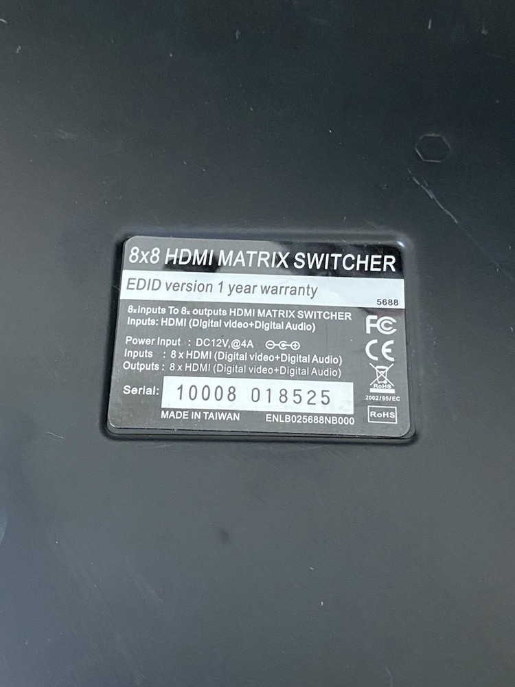 8x8 HDMI Matrix Switcher