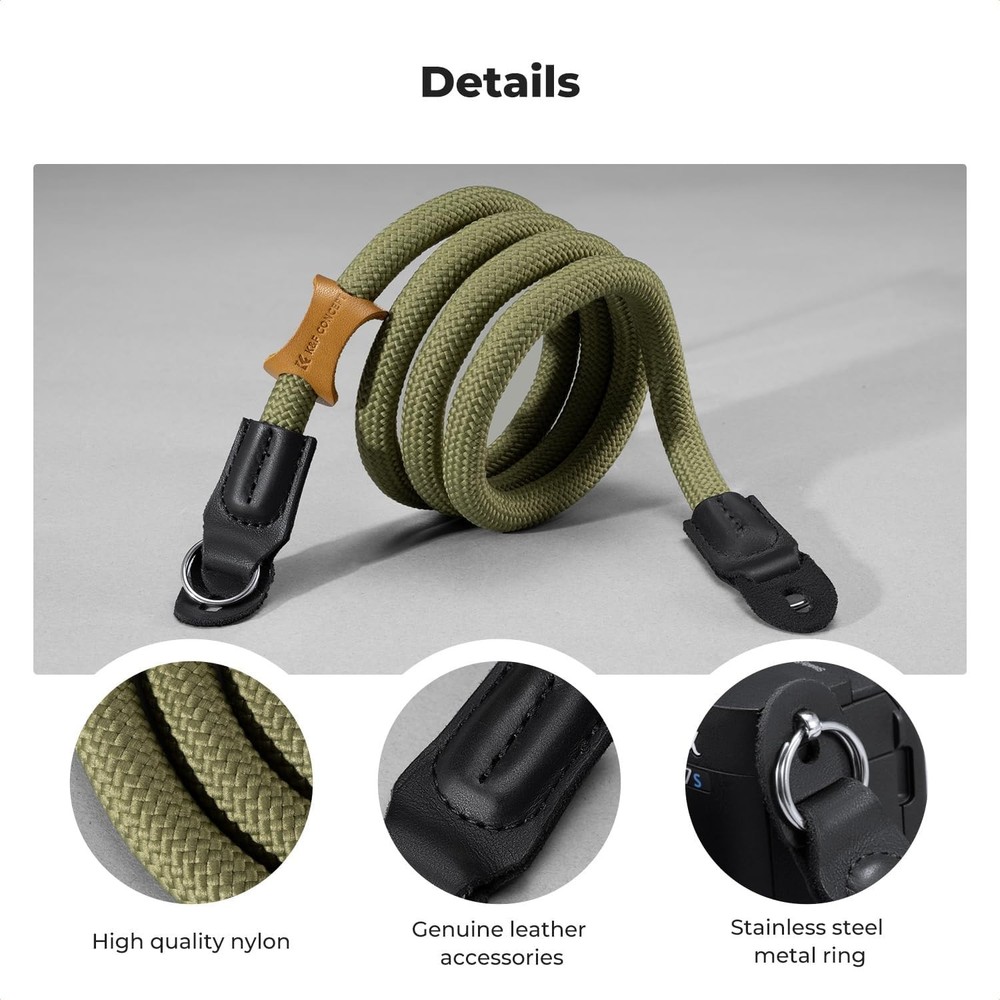 Camera Neck Strap,100cm Nylon Rope Camera Shoulder Strap with O-ring for DSLR...