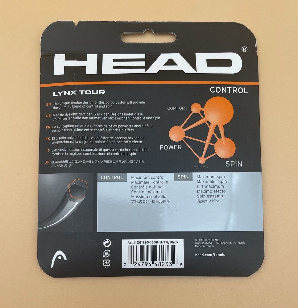 Head Lynx Tour 16/1.30 String Set Black