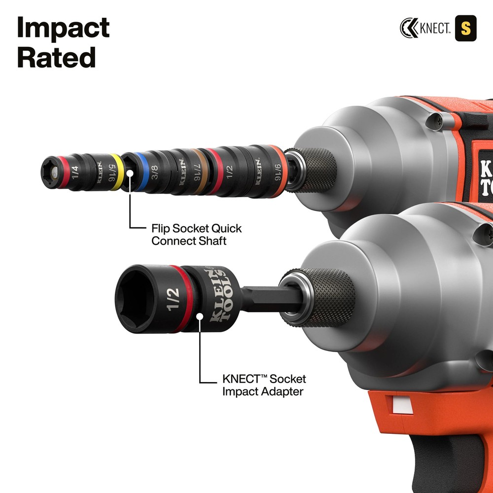 Klein Tools 65301KNECT KNECT Pass-Through and Flip Socket Starter Set, SAE