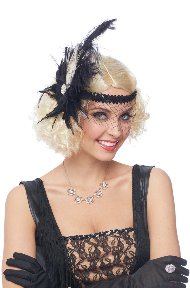Deluxe 1920's Flapper Feather Headpiece