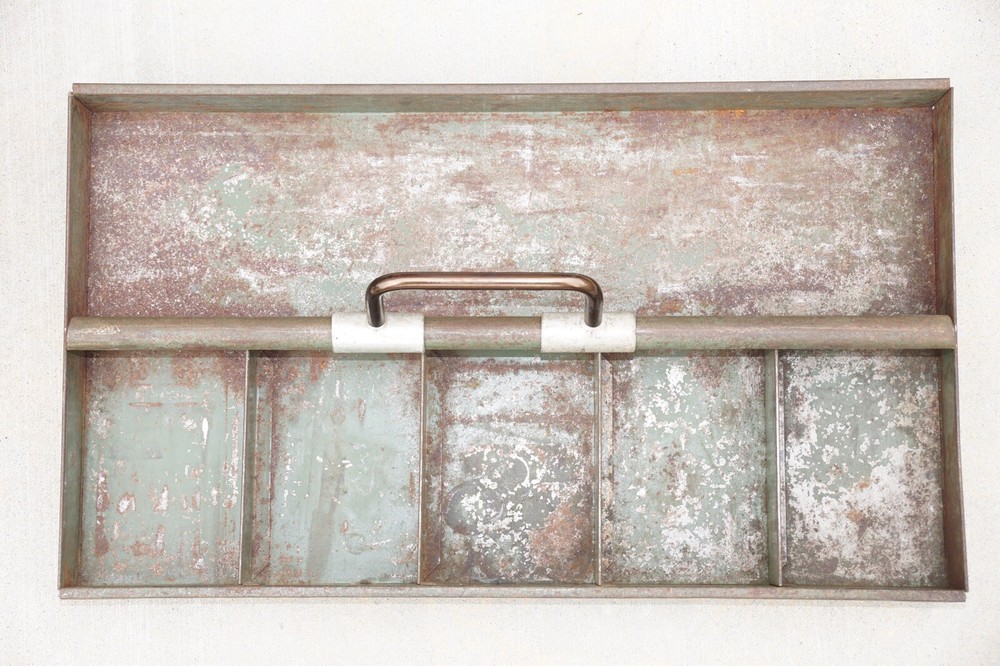 Vintage Duplex GREEN Metal Tool Box Handle Insert