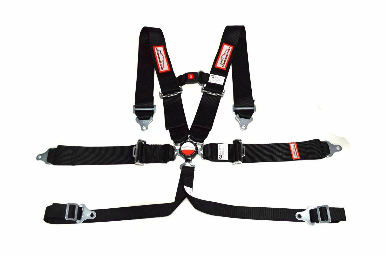 6 POINT RACING HARNESS SFI 16.1 with STERNUM STRAP 3" CAM LOCK BLACK
