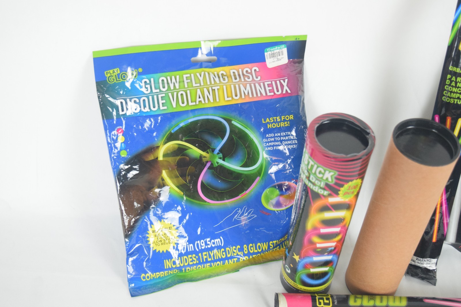 Glow Stick Lot 220+ Pieces Bracelets Necklaces Frisbee American Flag Party Pack