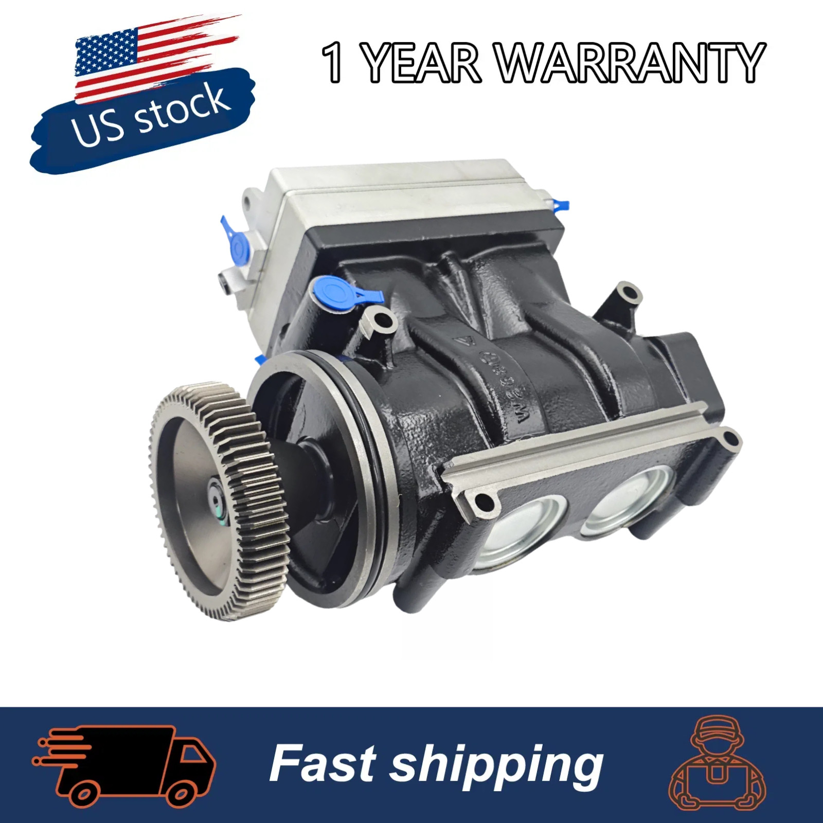 Twin-cylinder Air Brake Compressor For P-accar 1977704PRX 2020644PEX 1805490 NEW