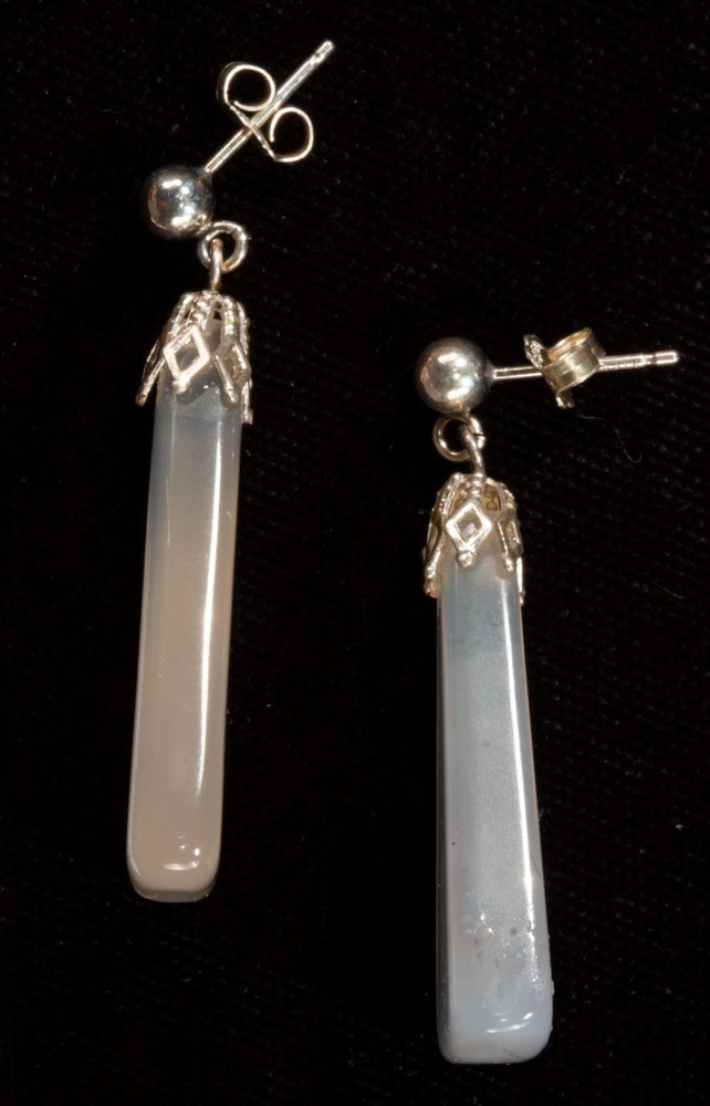 Sterling Silver Clear Stone Triangle Filigree Dangle Earrings Studs NEW