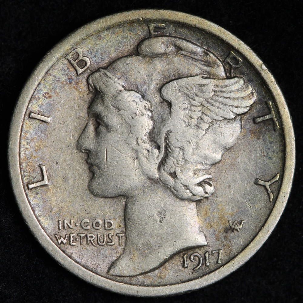 1917 Mercury Silver Dime CHOICE AU E266 XTH