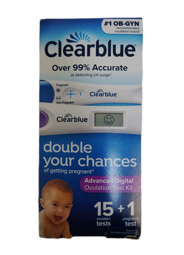 Clearblue Advanced Digital Ovulation & 1 Pregnancy Test Kit 16 Tests Dented Box