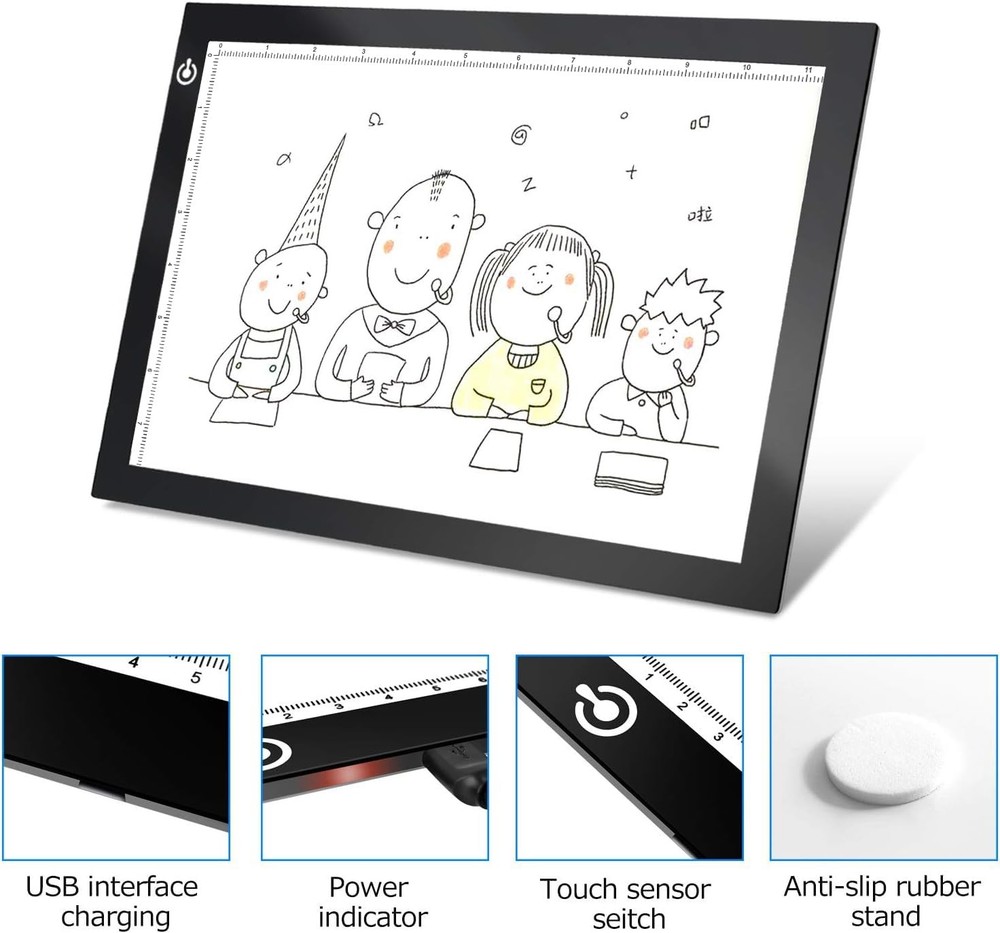 A4 LED Light Pad Dimmable USB Tracing Drawing Board Slim Artcraft Tablet