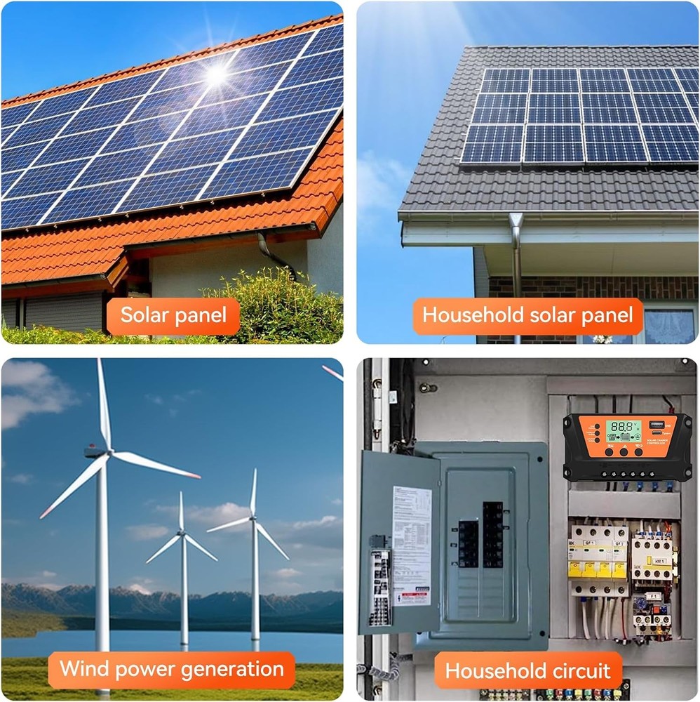 30-100A MPPT Solar Panel Regulator Charge Controller 12V/24V Auto Focus Tracking