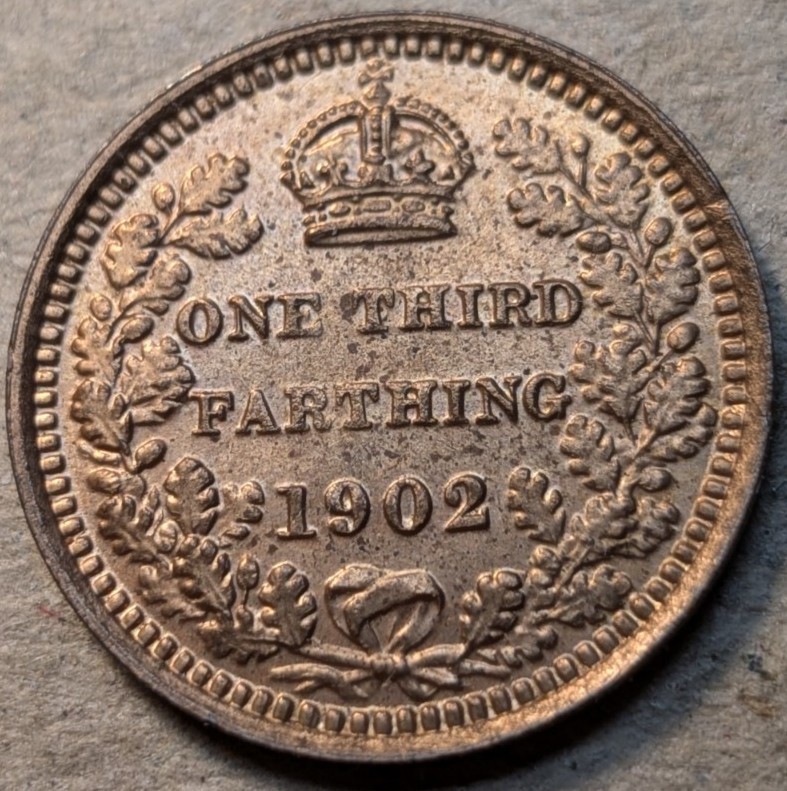 Great Britain 1/3 farthing one third 1902 Edward VII