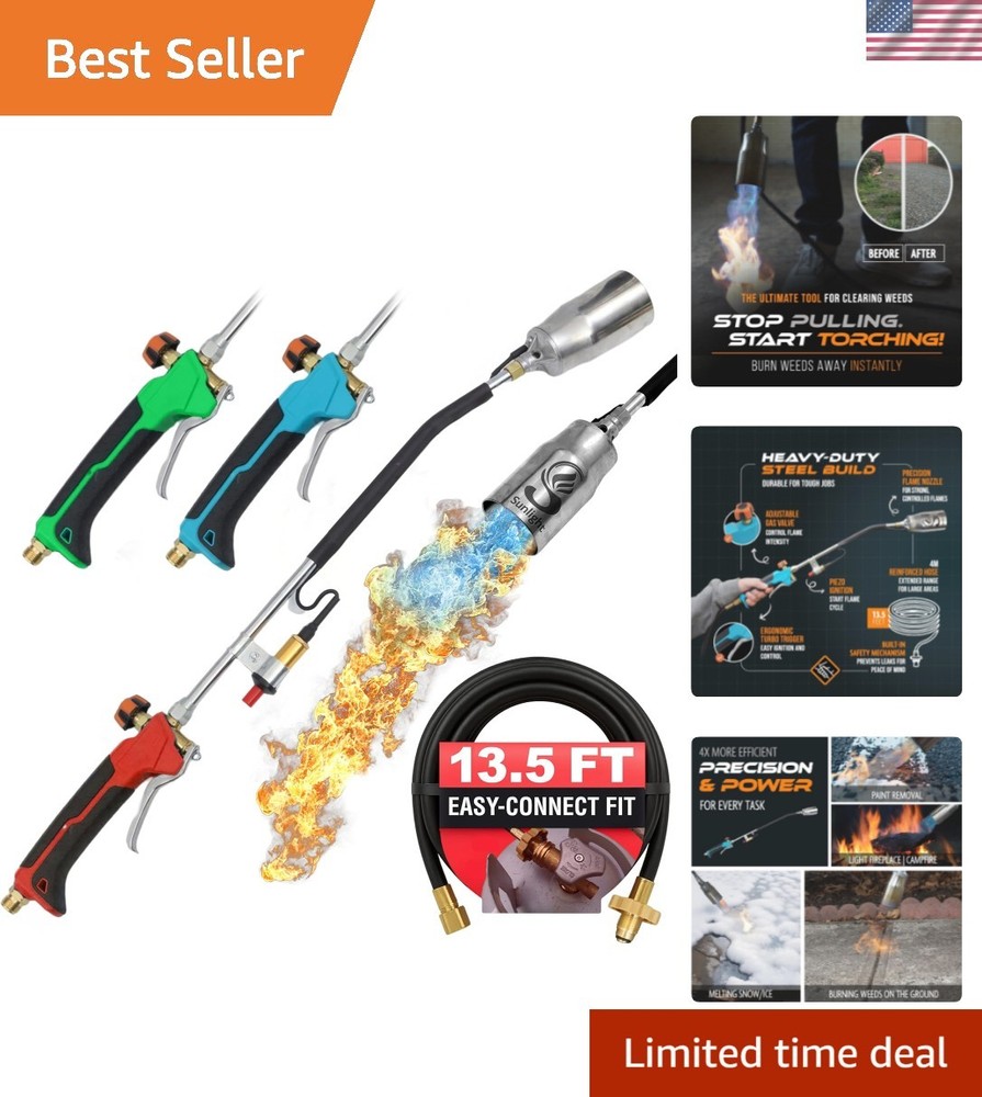 Professional-Grade Propane Torch with 13 ft Hose - Durable & Effortless Control