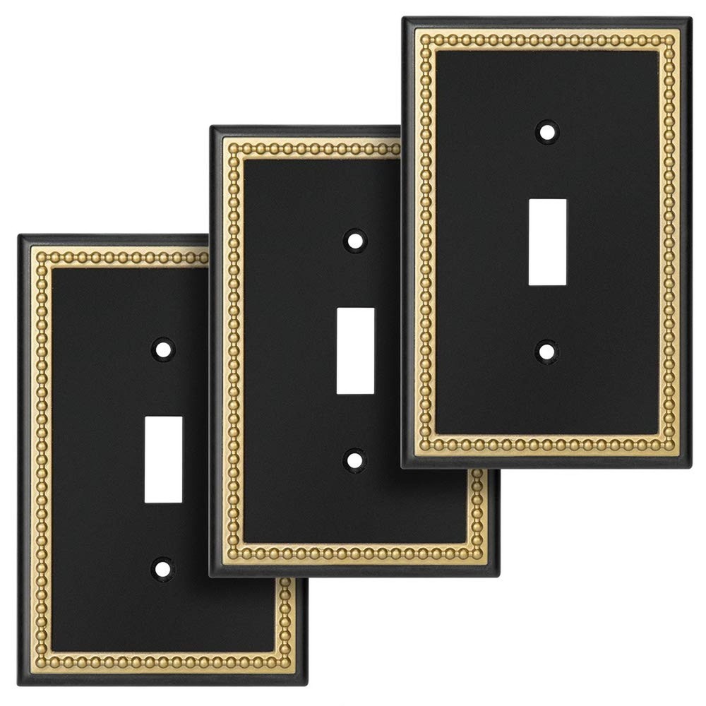 Pearled Frame Decorative Wall Plate Switch Plate Outlet Cover (Single Toggle ...