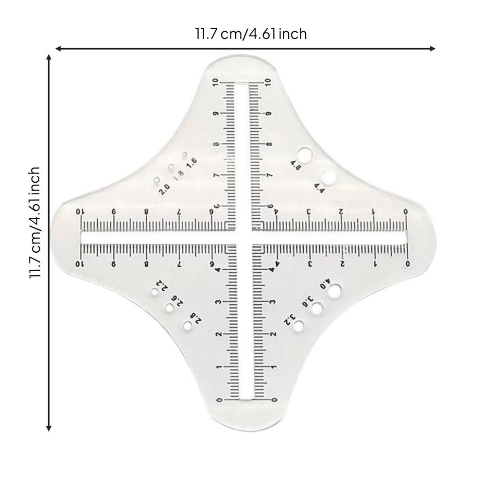 Knitting Gauge Ruler, Density Measurement Tool, Needle Size Calculator,