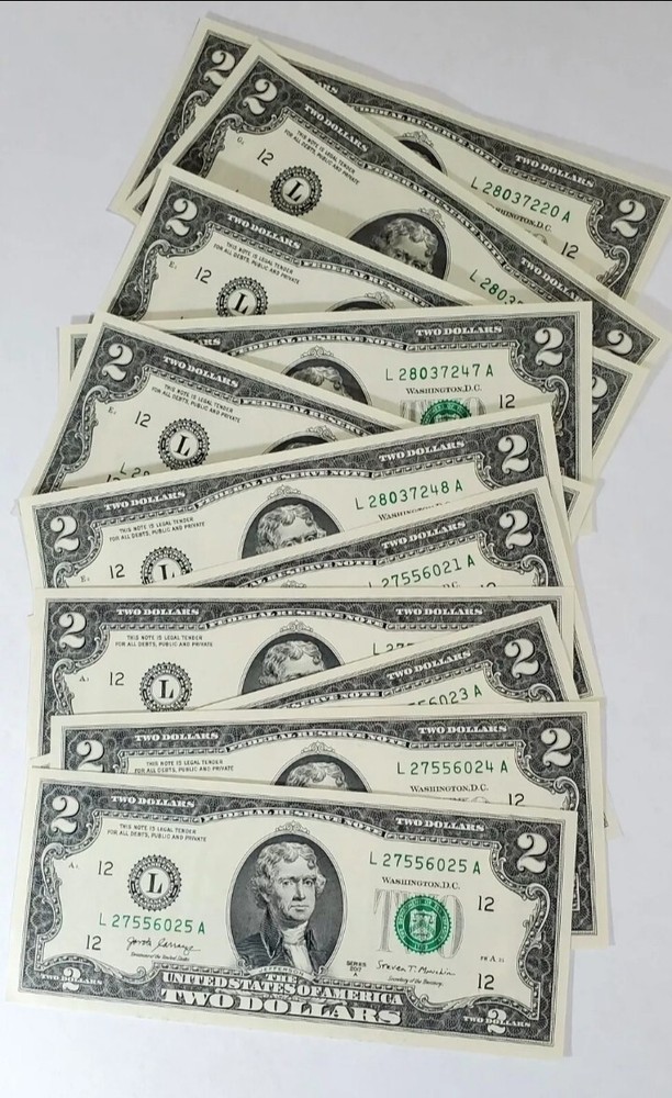 ✯UNCIRCULATED ** RARE Two Dollar Bills ✯ ** GREAT LOW PRICE!!