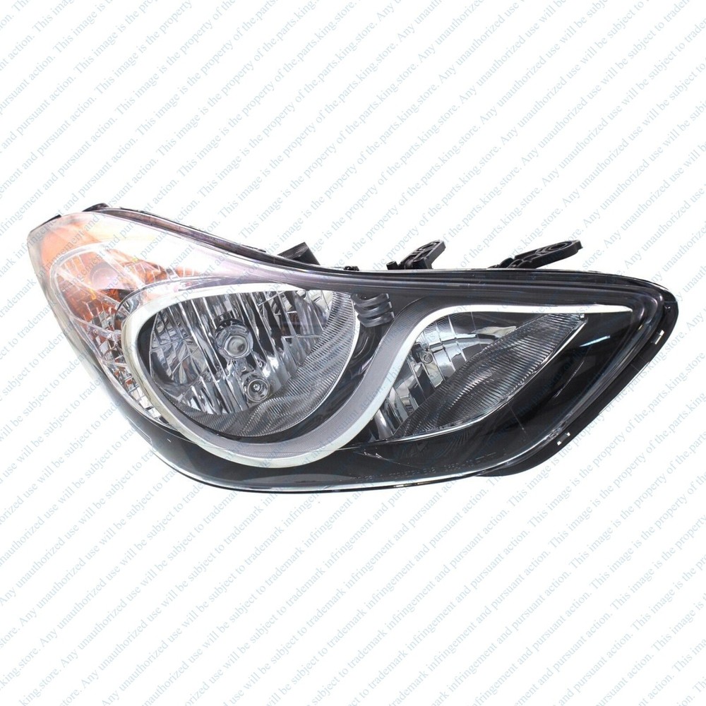For 2011 2013 Hyundai Elantra Chrome Halogen Headlights Assembly Left Right Pair