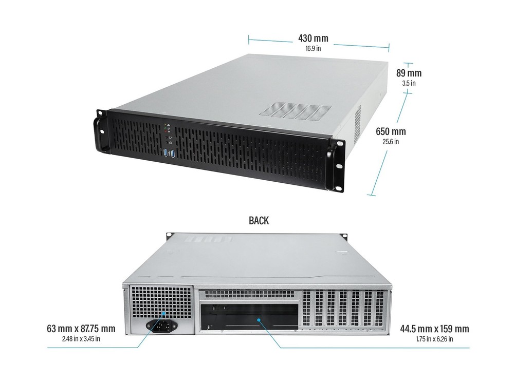 Rosewill 2U Server Chassis Rackmount Case, 4X 3.5 Bays, 2X 2.5 Devices, E-ATX...