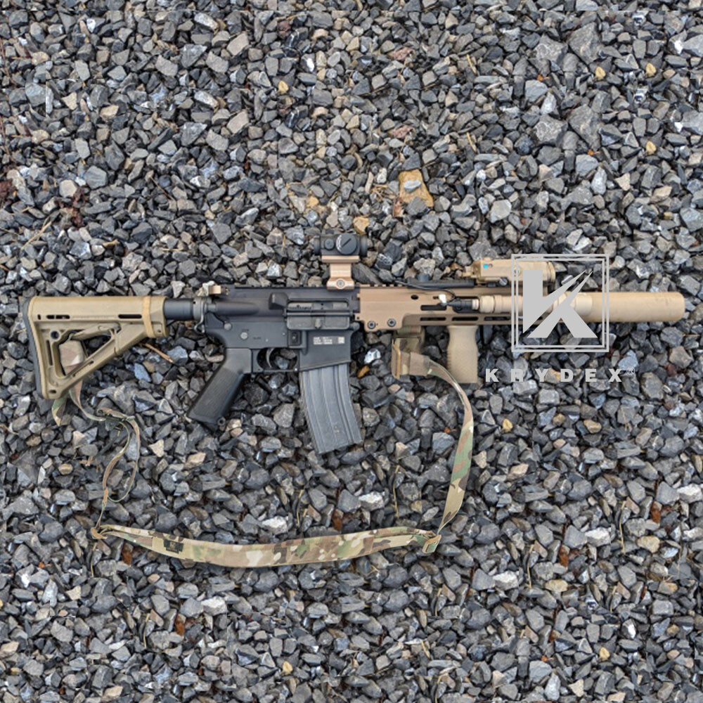 KRYDEX Tactical Sling Strap Modular Slingster Pull Tab 2-Point Quick Adjust Camo