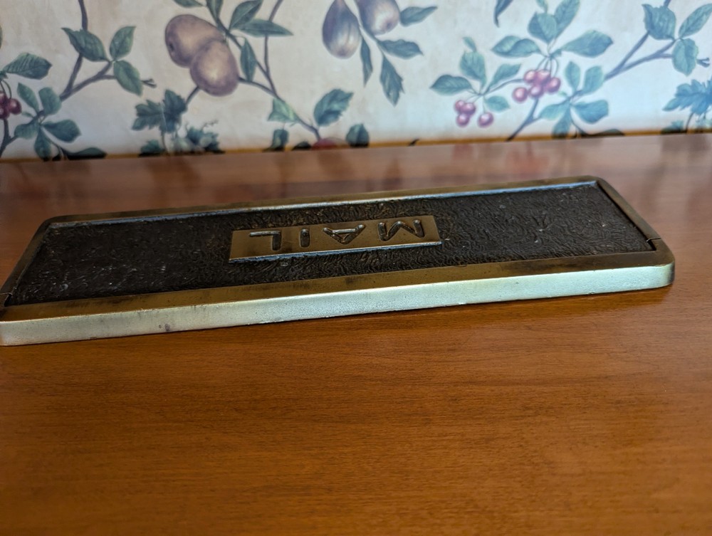 Antique Solid Brass Cast Mail Letter Wall Slot 13”